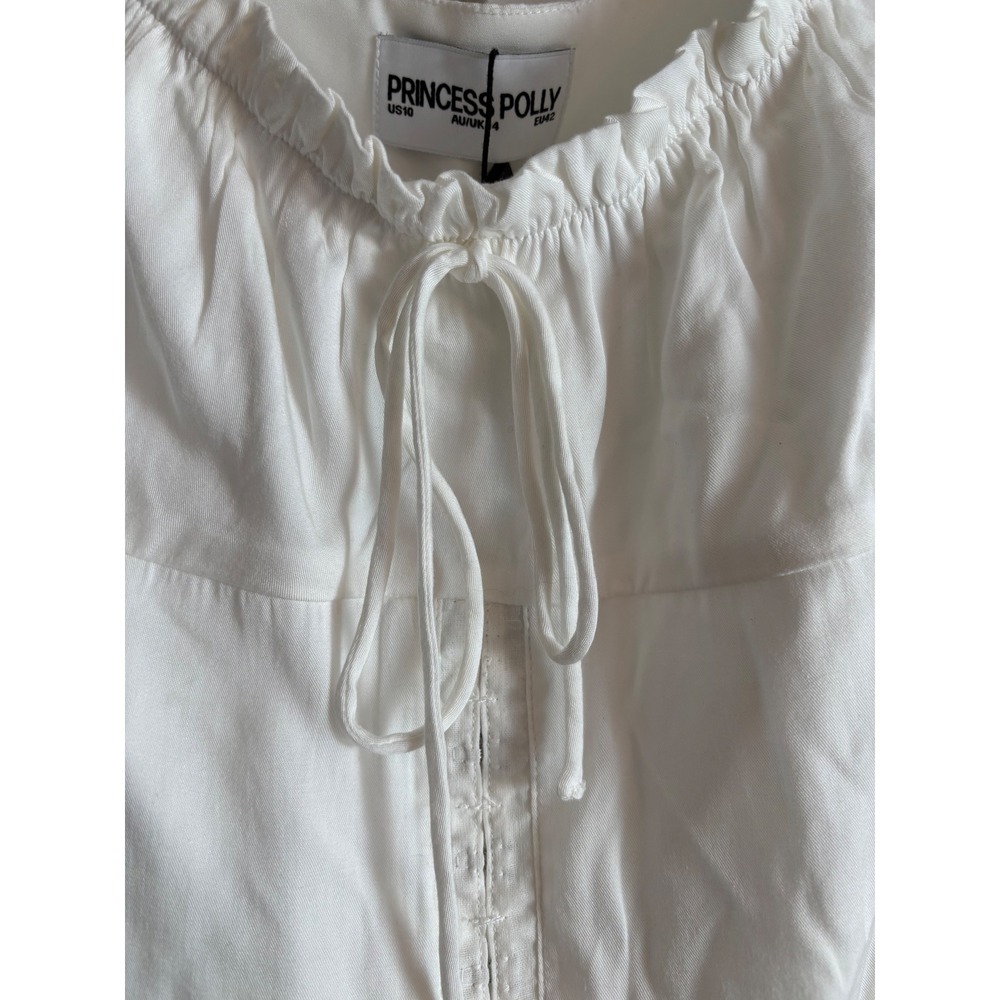 Princess Polly Triket Mini Dress White Size 10 NWT Romantic Lace Party Dress - Picture 7 of 9